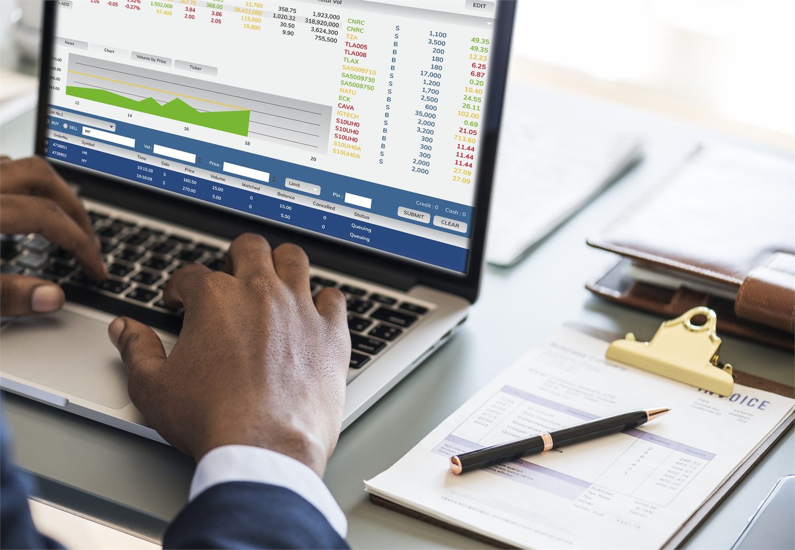 MG Advisory consultants analysing a client's management accounts