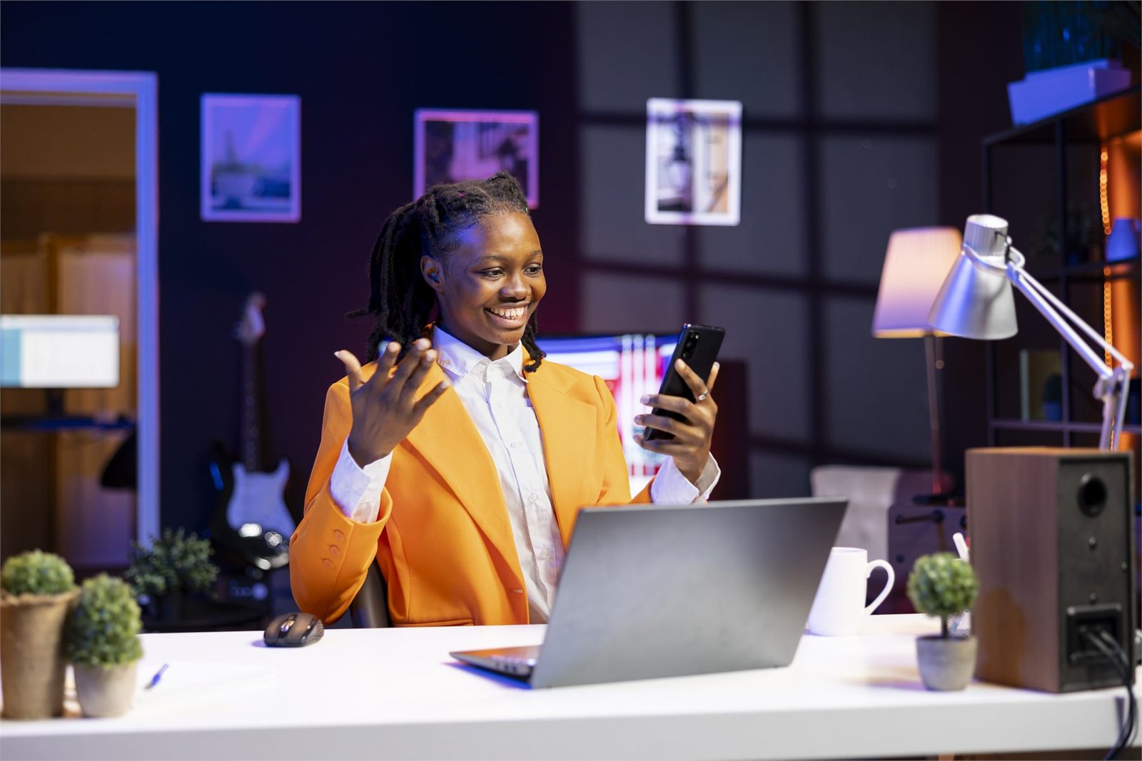 Digital marketing campaign performance being reviewed on screen